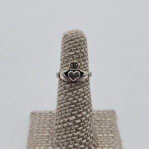 Size 4.75 Sterling Silver Solid Claddagh Band Ring A3930